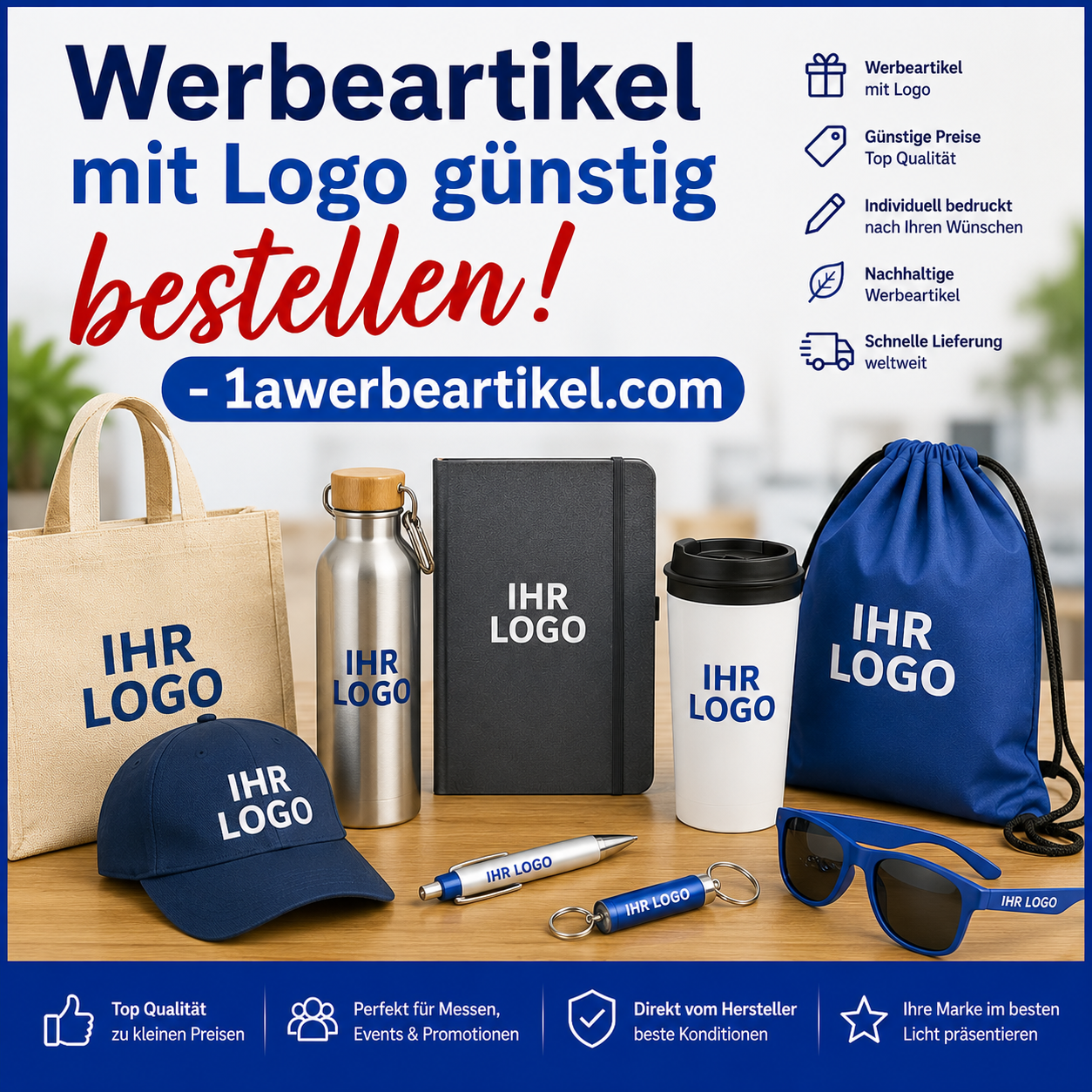 Werbeartikel mit Logo günstig bestellen - 1awerbeartikel.com