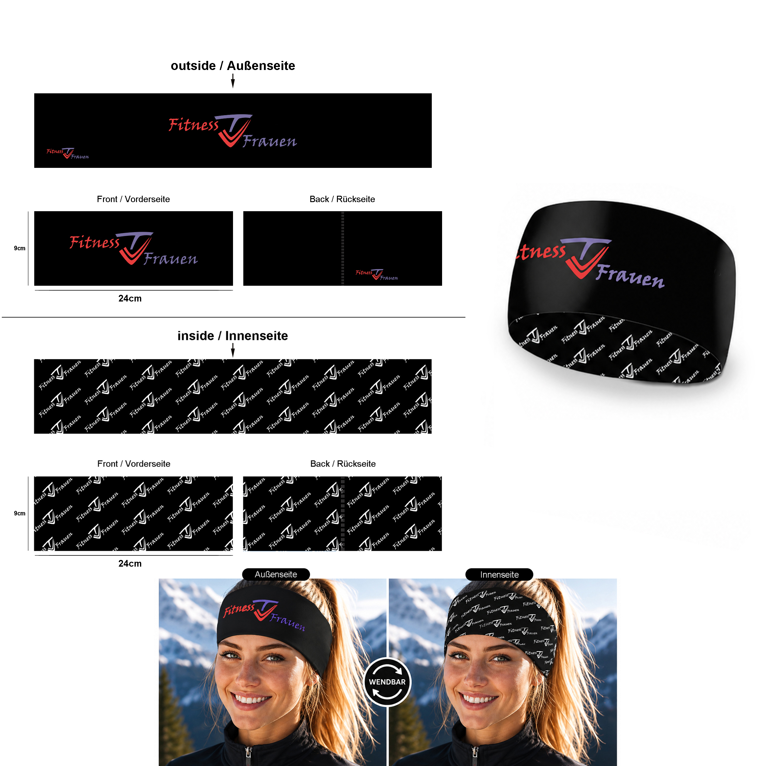 Stirnbänder mit eigenem Logo - Vereinsstirnband mit Logo